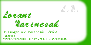 lorant marincsak business card